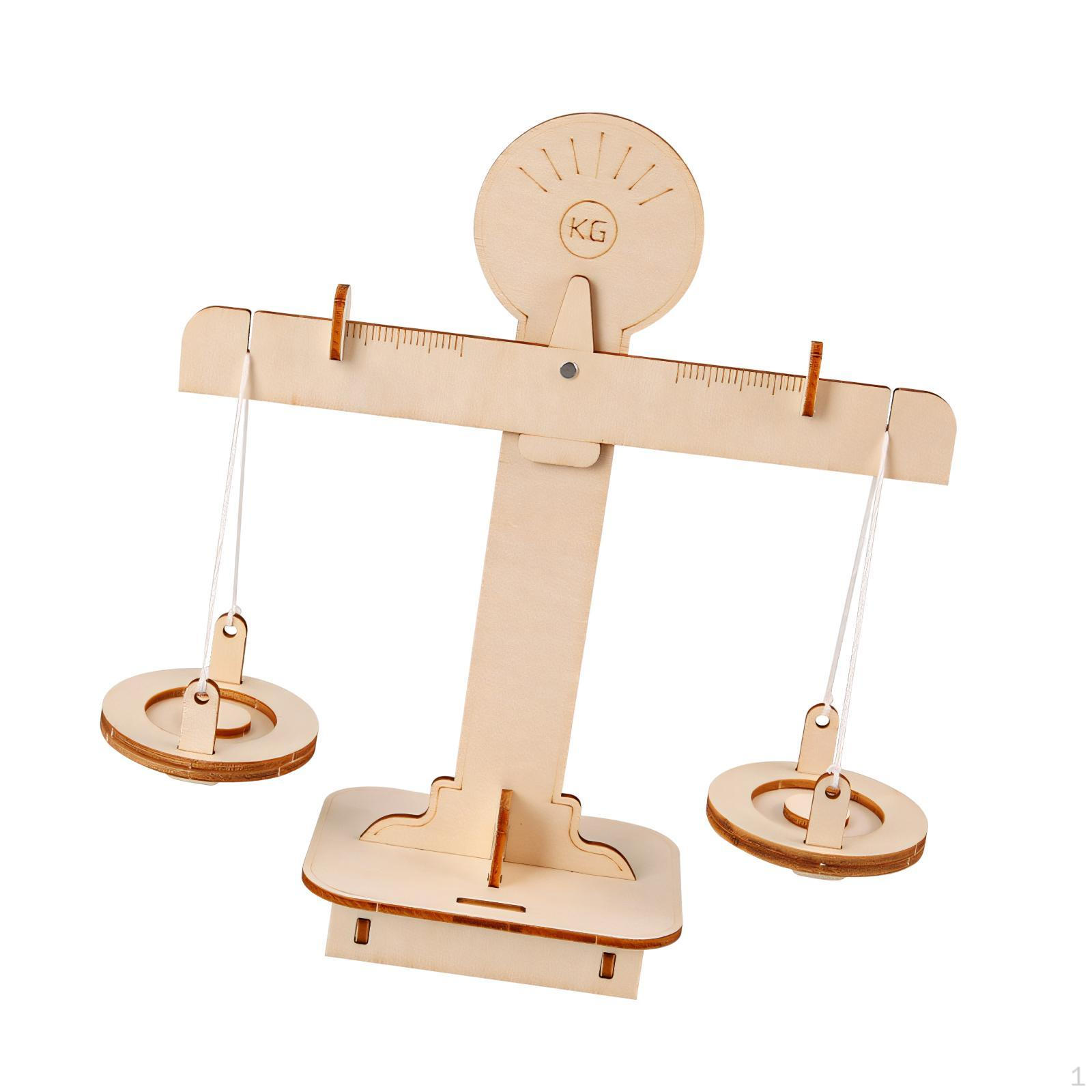 

DIY Wooden Balance Scale Kit,Math Beam Stem Learning Toy Weighing Model Building Kit