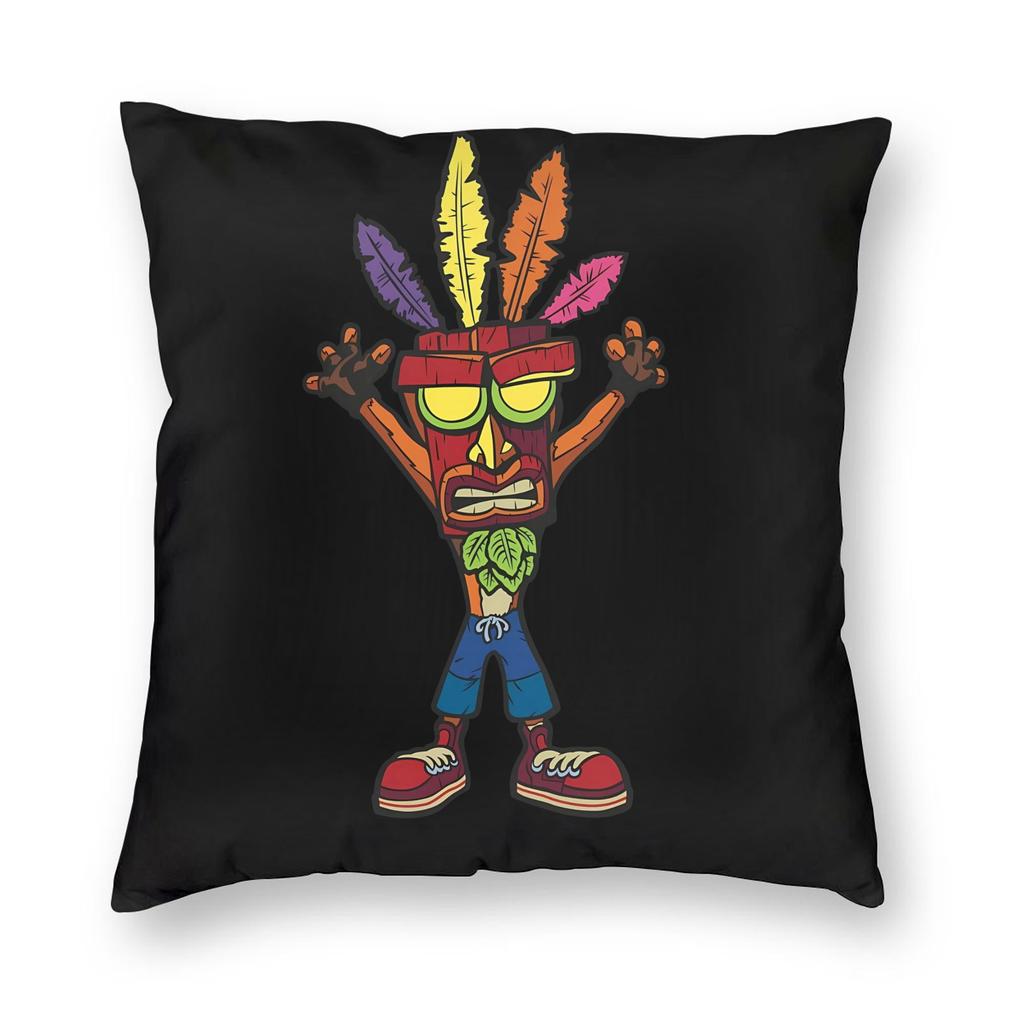 Crash Bandicoot Mask Icon Pillow Case Fashion Pillow Cover Square Pillowcases For Living Room Bed Chair