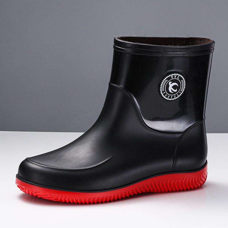 Men's New Comfortable Rain Boots Medium and Short Tube Casual Walking Waterproof Work Wear-resistant Water Shoes Winter