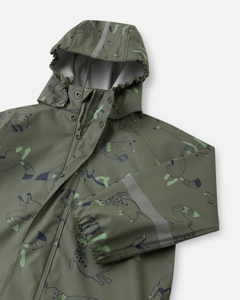 Kurtka turystyczna dziecięca Reima Raincoat Vesi przeciwdeszczowa outdoorowa zielona (5100025A-8923)