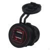 12V 4V DC Dual USB Automobile Music Socket with LED Backlight