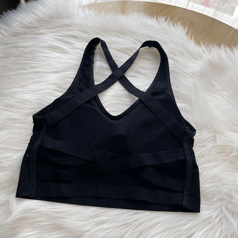 Spicy Open-Back Cross Design Cropped Camisole - Women s Summer 2026 New Arrival Slim Fit Top S (Recommended 65 jin)