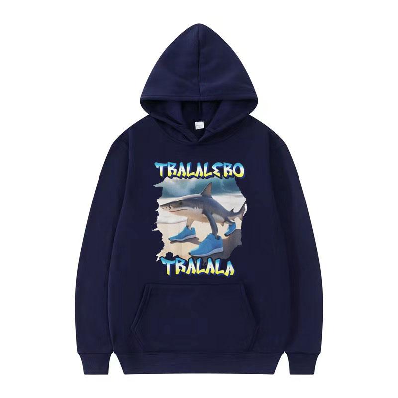 Tralalero Tralala Funny Shark Meme Hoodie Tops Men Women's Fashion Hip Hop Oversized Hoodies Male Casual Long Sleeve Sweatshirts