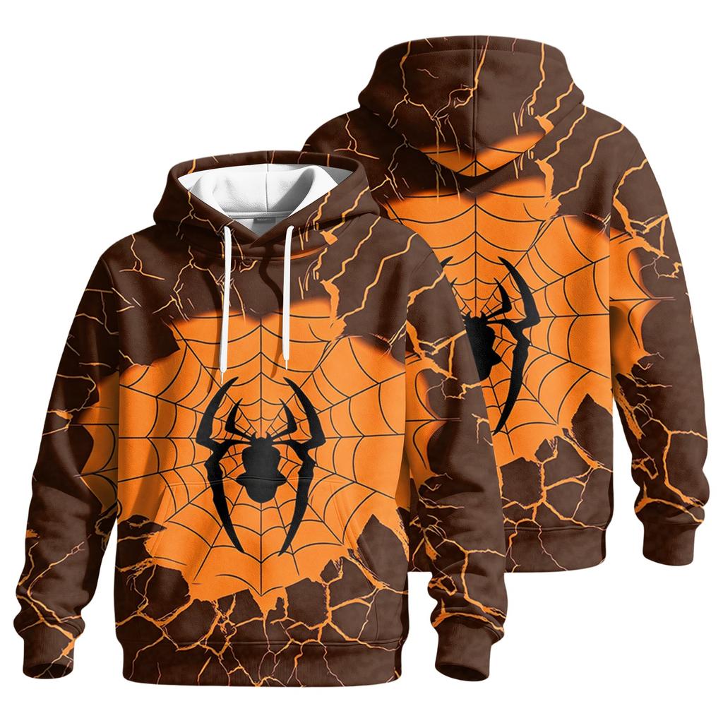 Men's Casual Loose Fit Printed Hoodie with Pocket and Drawstring