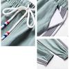 Women's Spring Summer Large Size Trousers Solid Color Elastic Waist Long Pants Slim Casual Striped Sports Pants
