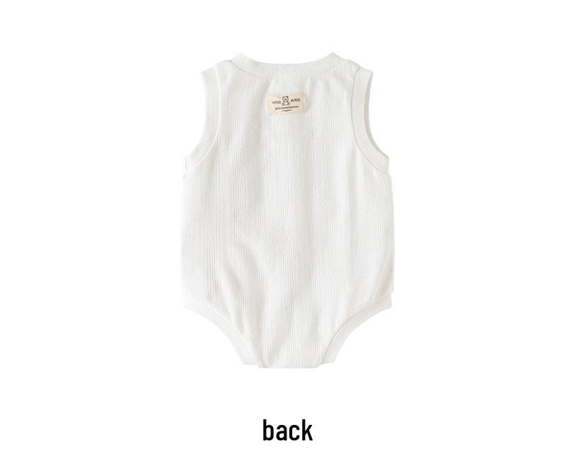 Unisex Summer Baby Bodysuit - Pure Cotton Jacquard Newborn Romper Gift