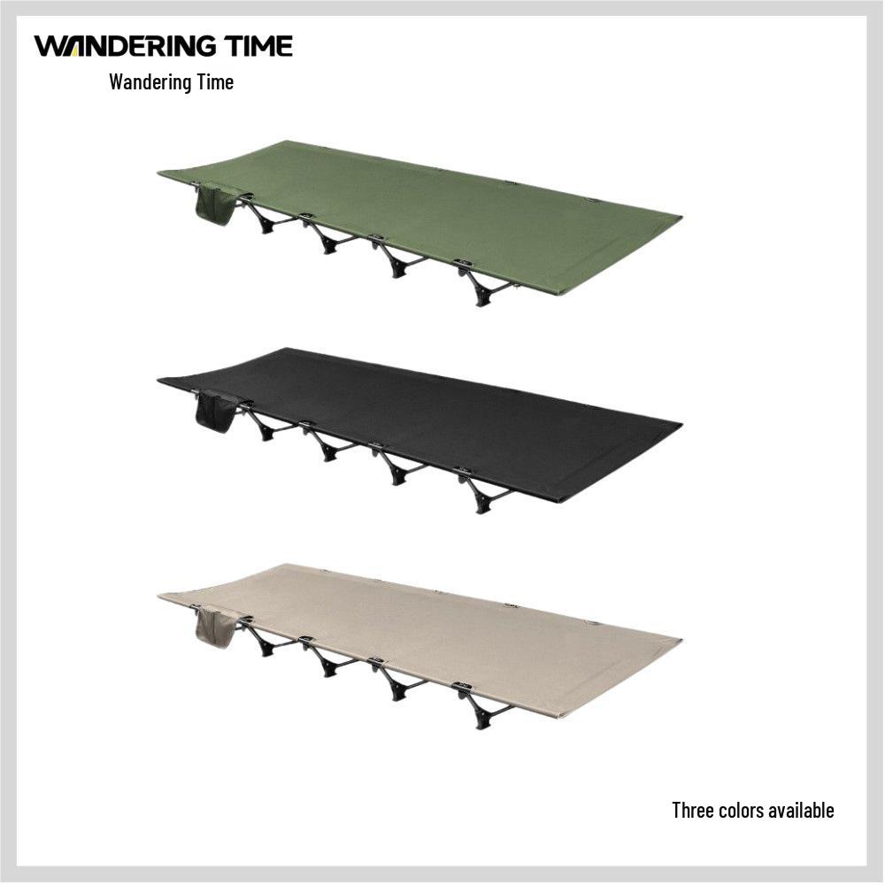 Outdoor Folding Aluminum Camping Bed - Single, Wide, and Portable