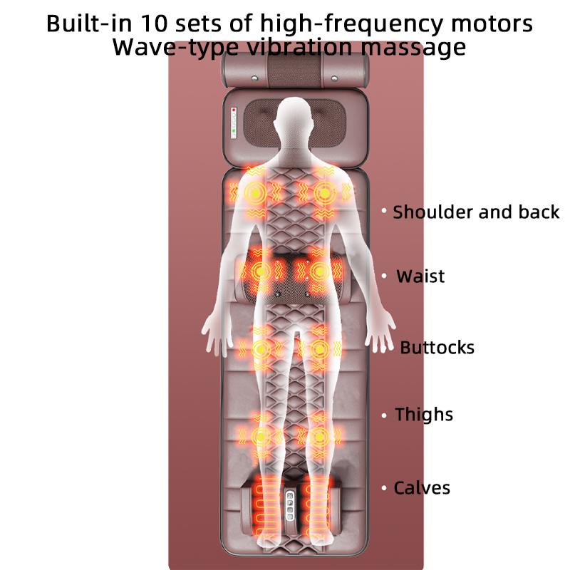 Massage Mattress Full Body Massager Multifunctional Electric Massage Mat Vibration Heating Infrared For Neck Back Foot Lumbar Airbag Traction
