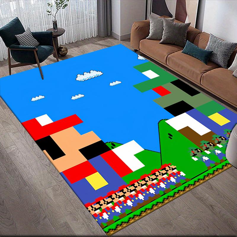 

Mario Pixel Art Area Rug, Mario Fan Soft Carpet, Great Gift.chl 60x90cm