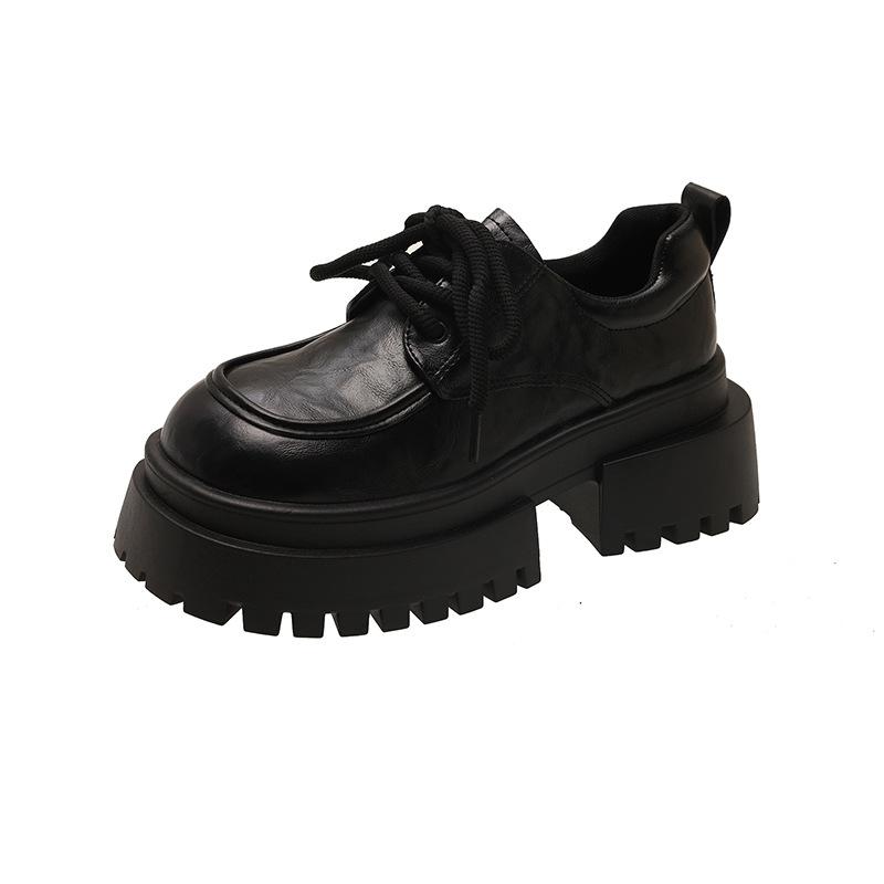 The First Layer of Cowhide Small Leather Shoes for Women's 2025 Autumn and Winter New Thick-soled Versatile British College Style Retro Jk Loafer Sin