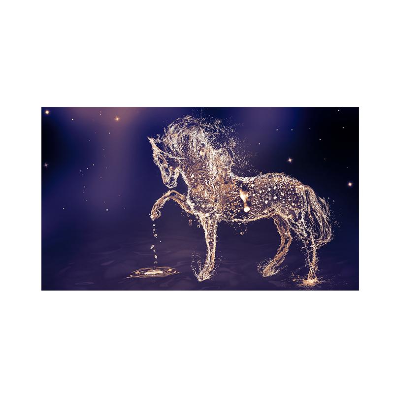 Pictură pe pânză cu trei cai care alergă, postere și imprimeuri de artă cu animale, pictură modernă, imagini de perete, pentru decorarea camerei de zi