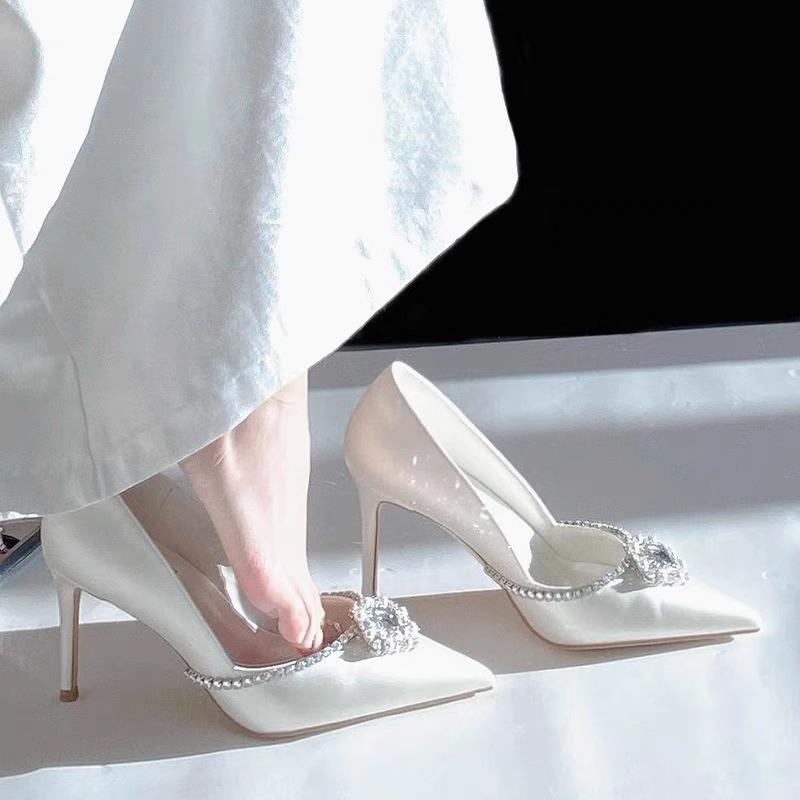 Fashion 2025 Elegant and stylish Shoes for Women Slip on Women's High Heels Fashion Women Pointed Toe Thin Heels Ladies Shoes