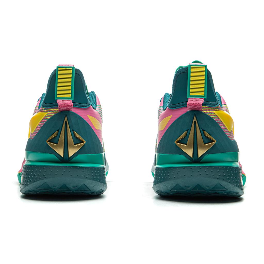 New LiNing JB2 Cushioning Anti Slip Wear Resistant Breathability Low Top Basketball Shoes Men's Green Pink ABAT081-58