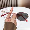 New Photochromic Presbyopia Glasses Small-Frame Metal Oval Blue Light Blocking Goggles Women Reader Eyewear Diopter 0 To +4.0