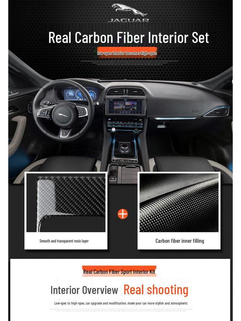 Jaguar 16-20 F-PACE X761 Carbon Fiber Interior Decoration Sticker Set