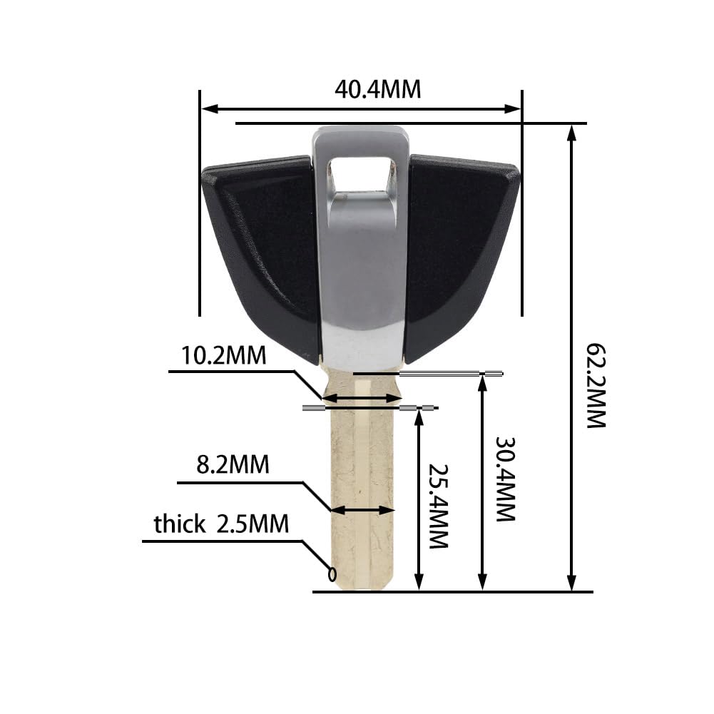 GZYF Black Uncut Blank Ignition Key Motorcycle Blank Key Replacement for BMW R1200GS S1000RR F800GS