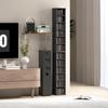 Set di 2 Scaffalature Espositive per CD a Torre con Ripiani Regolabili, Nero