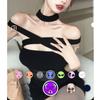 Design Sense Niche Black Spice Girl One-word Shoulder Korean Dress Women's Thin Sexy Hip Skirt
