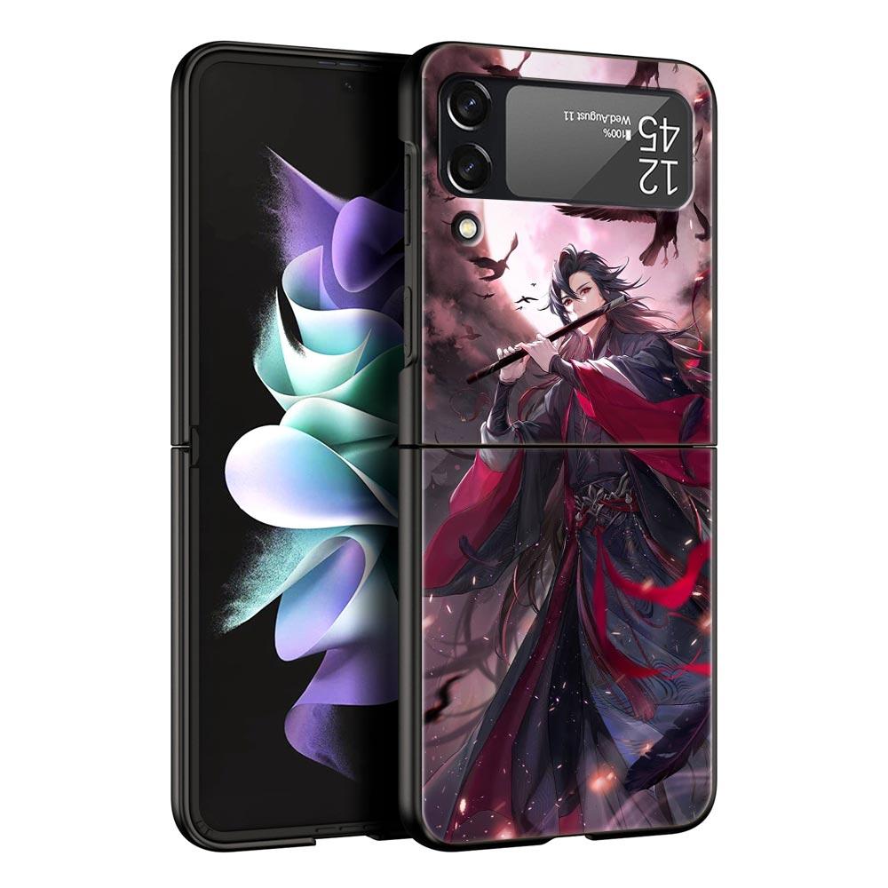 MDZS Anime Mo Dao Zu Shi Wei Wuxian Phone Case for Samsung Galaxy Z Flip 3 4 5 Black Folding Mobile Shell Hard PC Protect Cover