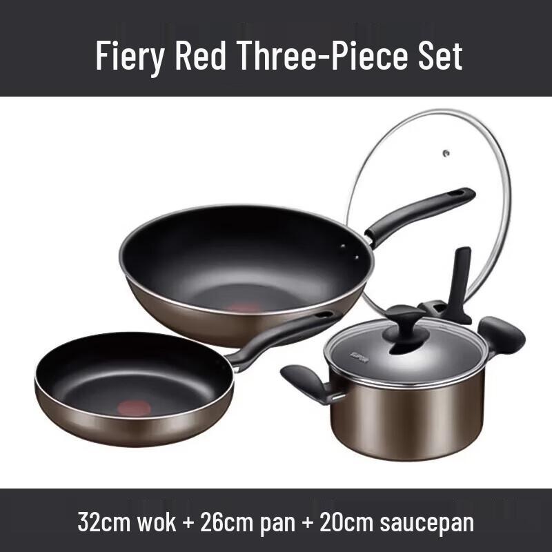 SUPOR 3-Piece Non-Stick Wok & Cookware Set
