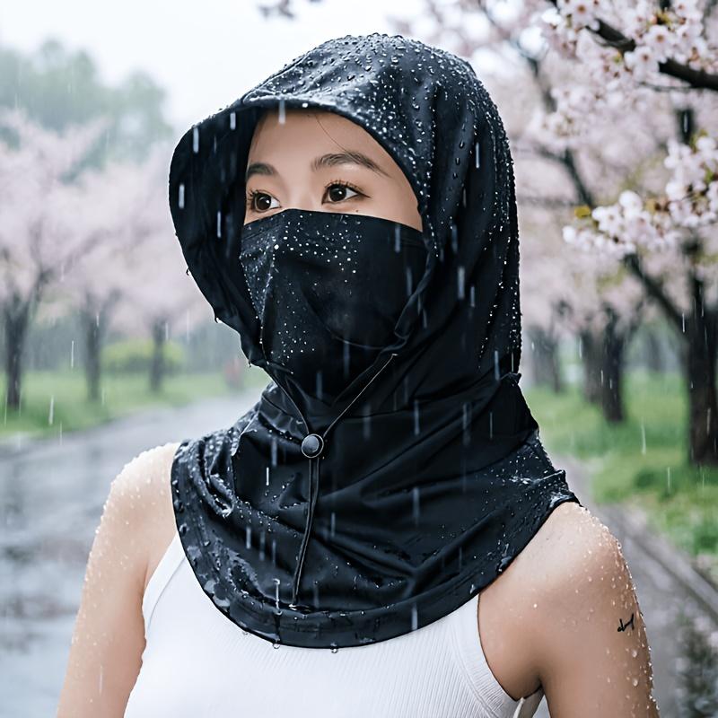 Spring New Integrated Hat for Outdoor Use, a Lightweight Breathable Full-Face Cap for Women, Suitable for Summer Cycling with Neck Protection чёрный
