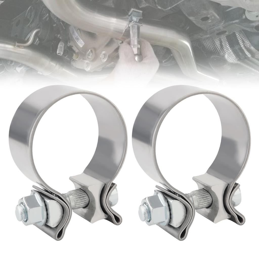 2.5 to 3 Inch Exhaust Adapter, Double Clamp Reducing Pipe, Carbon Steel Exhaust Pipe Adapter, Exhaust Reducer Connector Pipe,Various U-shaped clips