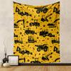Construction Vehicles Pattern Design Patterned Tapestry Decorative Wall Hanging, Home Bedroom Living Room Decor