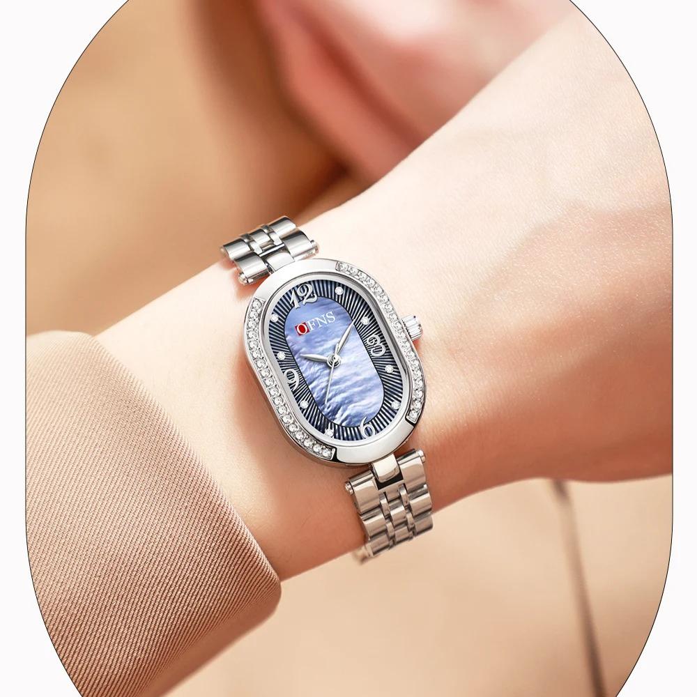 Ofns 1575 Luxury Exquisite Quartz Women's Full Steel Waterproof Diamond Inlaid Watch