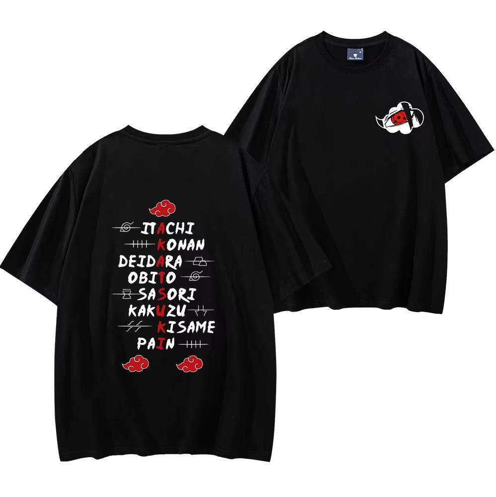

Japanese Anime Itachi Print Tshirt Women Unisex Short Sleeve Hip Hop Streetwear Harajuku T Shirt Loose Anime Tops Y2K Clothes 4XL