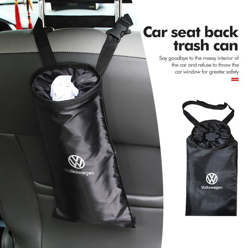 RUN1 For Volkswagen VW Car Seat Garbage Bag Trash Can Leak-proof Dust Holder Case Scirocco Passat Polo B5 B6 B7 CC Tiguan Sharan