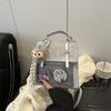 Pu Double Shoulder Bag For Women With Large Capacity And Clear Handheld Design For Daily Use