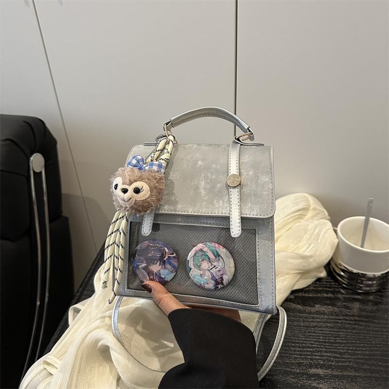 Pu Double Shoulder Bag For Women With Large Capacity And Clear Handheld Design For Daily Use