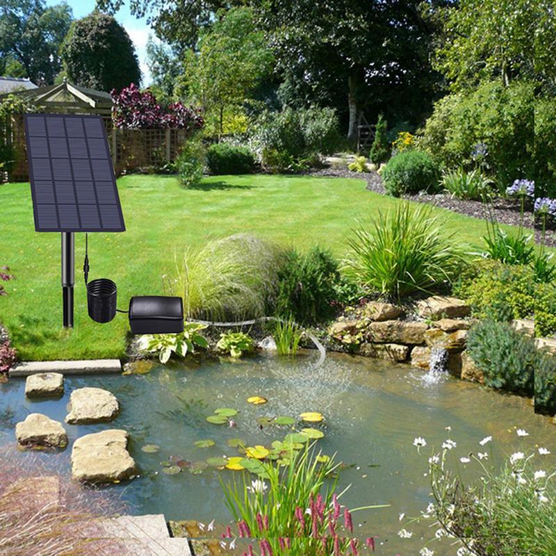 Solar-Luftpumpe Solarbetriebener Teich-Sauerstoffspender Geräuscharmes Werkzeug mit Sprudelstein für Kleine Pools Gartengestaltung Aquarien