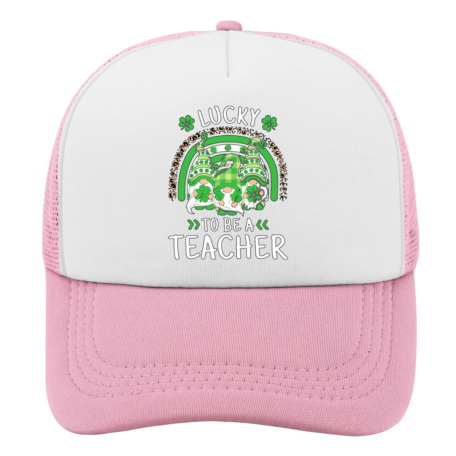 

Lucky Gnomes Teacher St Patrick Day Trucker Hat Polyester Adjustable Casual Unisex Cap One Size