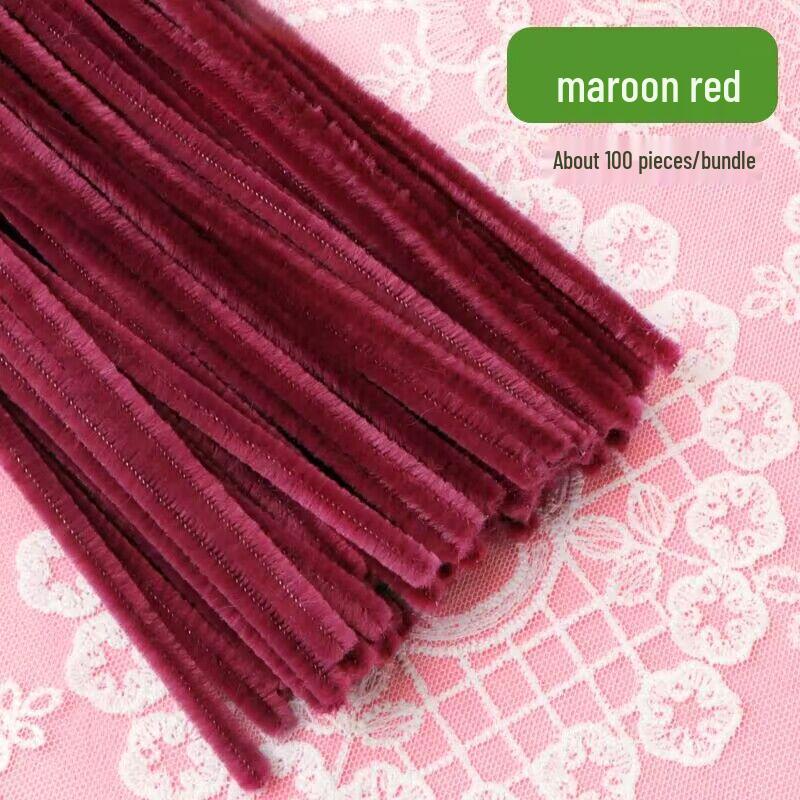 Thickened White Chenille Pipe Cleaners - Mixed Colors for DIY Bouquet Crafts