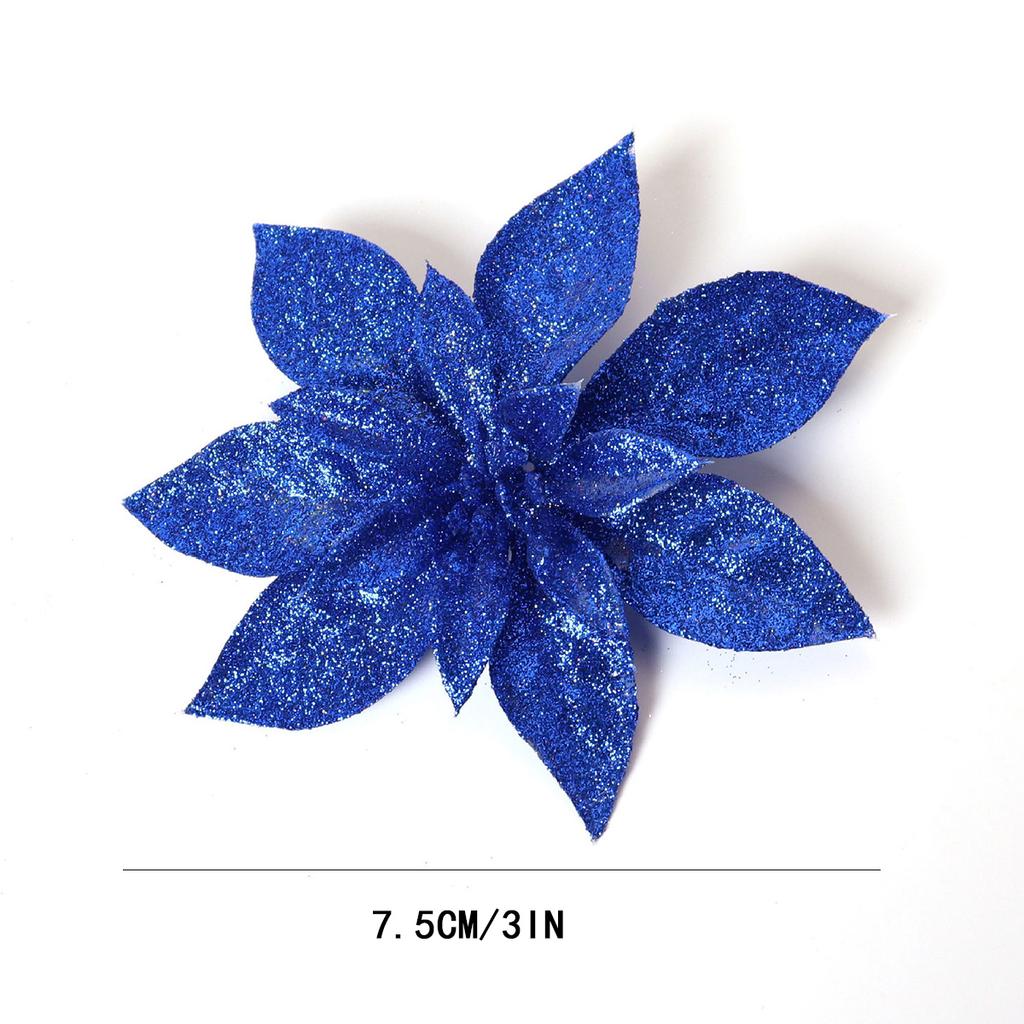 Valentine's Day Christmas Decoration Gold Powder Artificial Flower 75mm Multi-color Solid Christmas Flower Wreath Accessory Shooting Prop