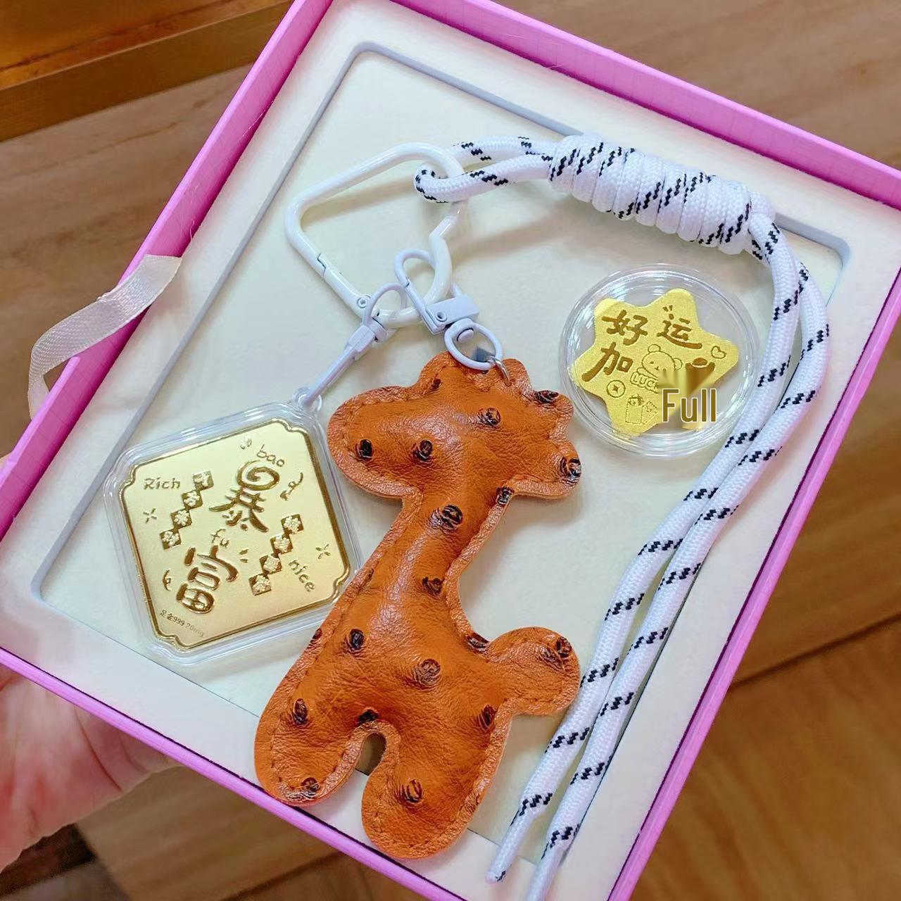 NetizenINS Korean Cartoon Giraffe Deer Keychain and Bag Pendant