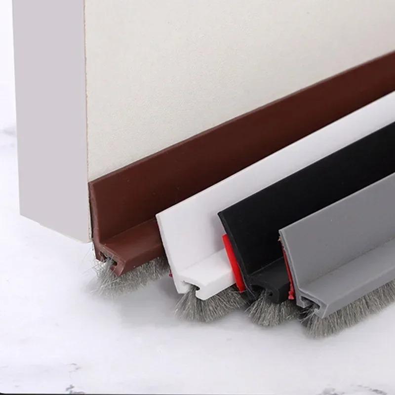 1PC 1m/39.37inch Door Sealing Strip Self-adhesive Door Bottom Gap Filling Sealing Strips Insect Proof Brush Strip Windproof Soun
