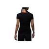 Jordan Logo Letter Print Color Block Round Neck Slim Fit Short Sleeve T-Shirt Women Tops Black HM4895010