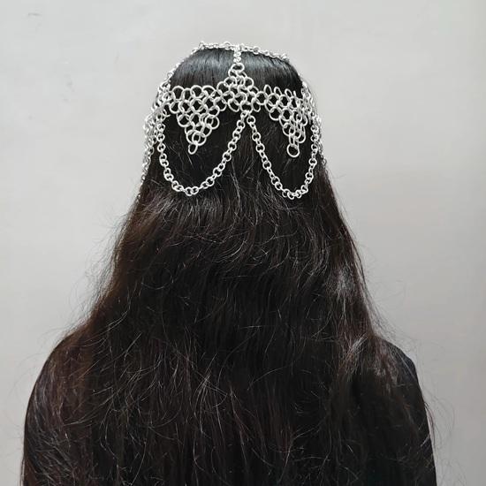 Copricapo in Cotta di Maglia di Alluminio: Gioielli per capelli Festival Medievale Rinascimentale Regalo di compleanno
