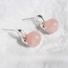 Original Glacier Pink Natural Stone Earrings Women'S Guochao Matte Silver New Chinese Stud Earrings Cold Earrings 05
