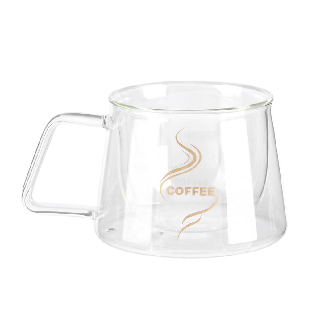 Double Wall Insulated Glass Cup Heat Resistant Mug Glassware for Coffee Tea Milk
