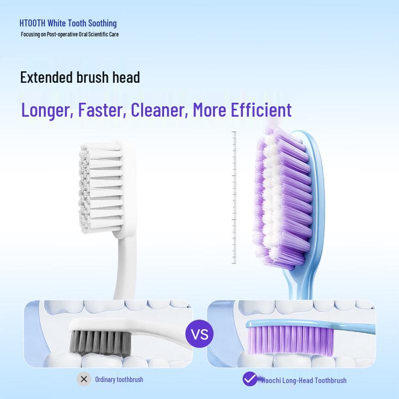 Haocishu Extended Curved Head Soft Bristle Toothbrush