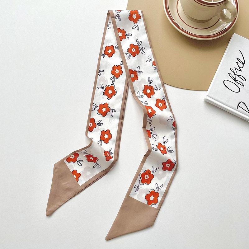 Long silk scarf, high-end new versatile hair tie streamer, atmosphere ribbon, spring and summer decorative scarf, tied bag streamer