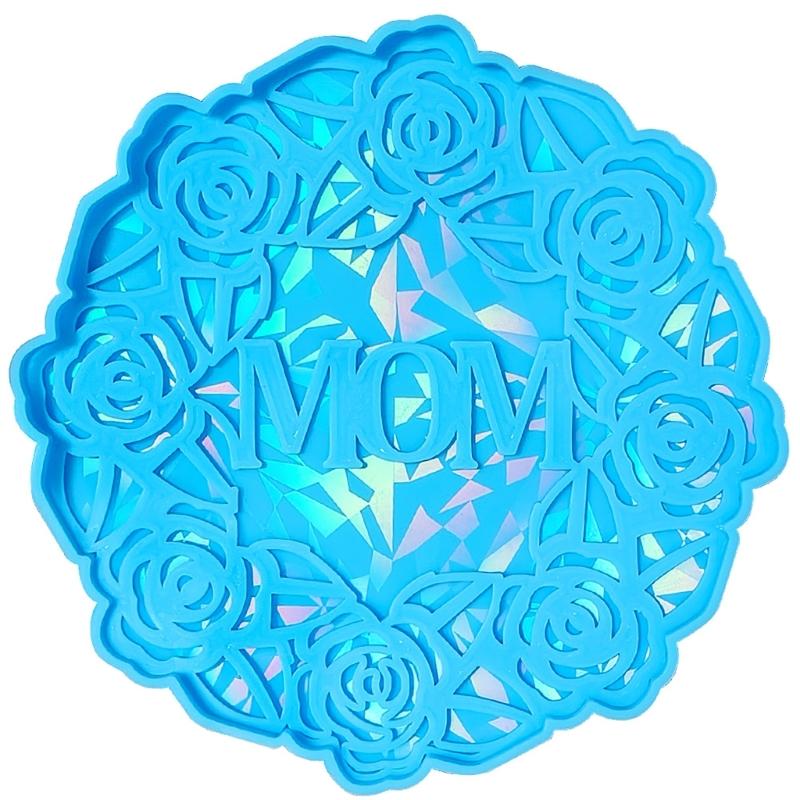 Heat Resistant Silicone Mold Coaster Mould with Unique Rose Flower Pattern Florals Cup Mat Mould for Office Desk