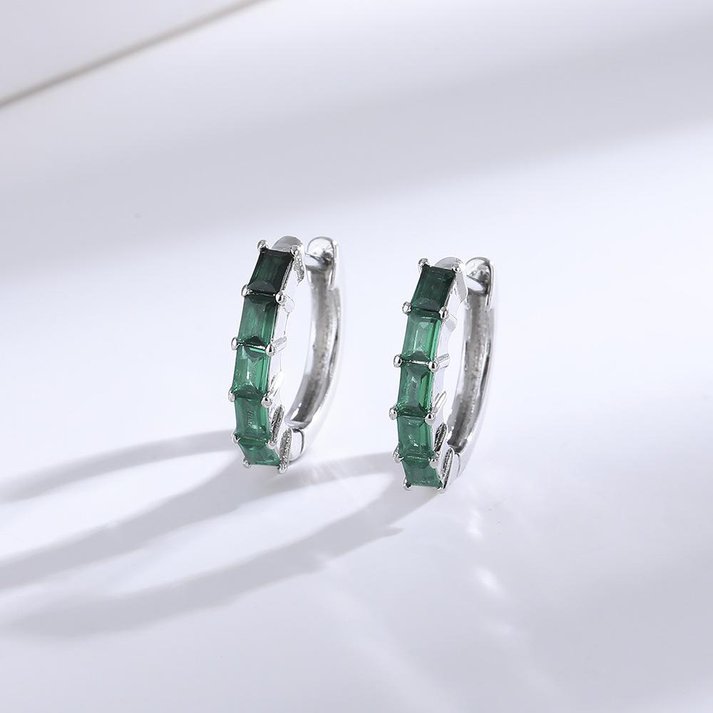 

Женские серьги из французского изумруда с кристаллами, простые квадратные, с цирконием, нишевый дизайн, высококачественные серьги с пряжками copper