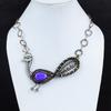 Charoite Necklace Copper Wire Wrapped Gemstone Necklace Adjustable Chain Necklace Peacock Necklace Handmade Necklace For Gift Copper Jewelry