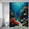 Ocean World Coral Reef Fish Shower Curtain Vibrant Underwater Scene with Colorful Fish and Coral High-End Elegant Bathroom Decor