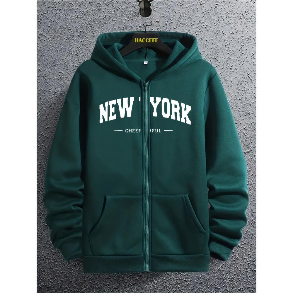 Herren-Reißverschlussjacke mit langen Ärmeln und coolem Grafikdesign, leicht zu kombinieren im Kapuzen-Stil, Hergestellt aus, Geeignet für alle Jahreszeiten