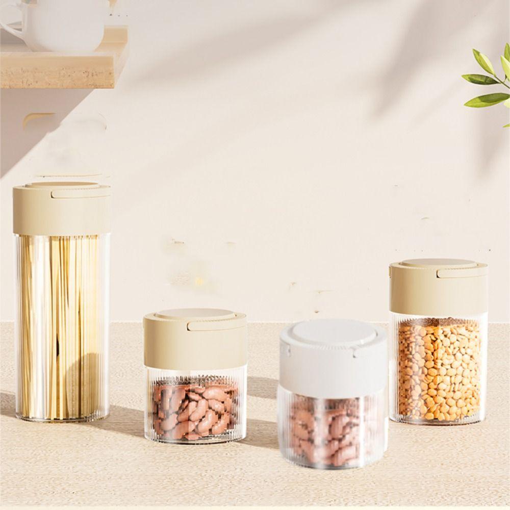 Press Type Hermetic Containers Eco-friendly Airtight Kitchen Jars Sealed Container  Cereal Storage